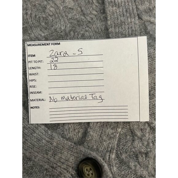 Zara Gray Tight Knit Cropped Office Cardigan Sweater Sz S Interview Business Cas - Picture 5 of 5